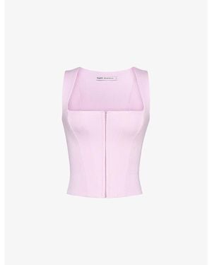 House Of Cb The Balconette Woven Corset Top Xs (A-C Cup) - Pink
