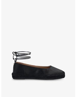 LK Bennett Mia Satin Espadrilles - Black