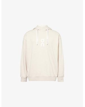 On Shoes Club Brand-Print Cott-Blend Hoody - White