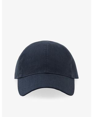 Reiss Lucas Linen Baseball Cap - Blue