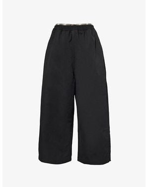 Willy Chavarria Exposed Boxer Wide-Leg Cotton And Linen Trousers - Black