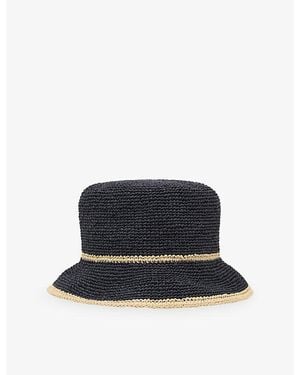 Reiss Edith Woven Bucket Hat - Blue