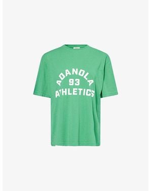 ADANOLA Campus Vintage-Wash Cotton-Jersey T-Shirt - Green