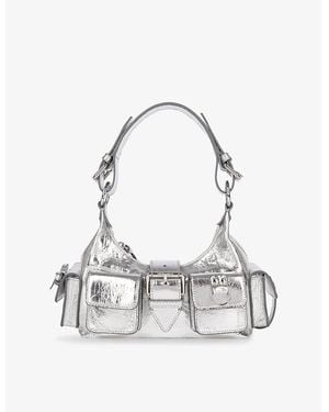 The Kooples Amelia Metallic Small Leather Shoulder Bag - White