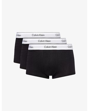 Calvin Klein Icon Logo-Waistband Pack Of Three Stretch-Cotton Trunks - White
