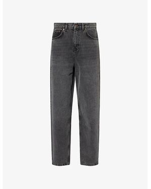 Les Deux Roi Washed Wide-Leg Denim Jeans - Grey