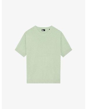 The Kooples Round-Neck Short-Sleeve Cotton-Blend Jumper - Green