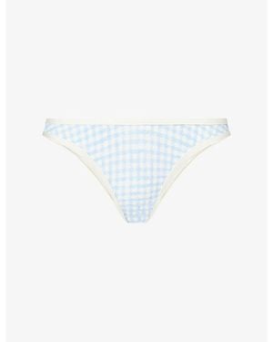 Cheap Monday Somerset Checked Bikini Bottoms - White