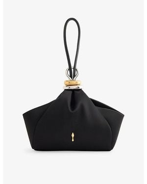 Christian Louboutin Sabrina Pouch Small Neoprene Satin Clutch Bag - Black