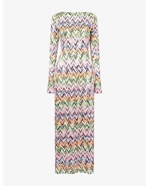 Missoni Chevron Open-Back Knitted Maxi Dress - White