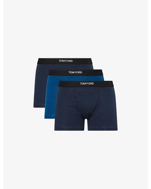 Tom Ford Classic Pack Of Two Cotton-Jersey Boxer Briefs - Blue