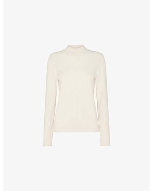 Whistles Mira Funnel-Neck Cotton-Blend Jumper - White