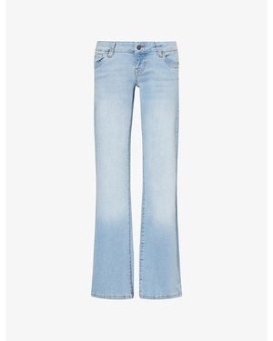 Jaded London Kelsey Low-Rise Skinny Bootcut-Leg Stretch-Denim Jeans - Blue