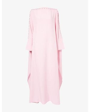 Taller Marmo Mila Off-Shoulder Woven Kaftan - Pink