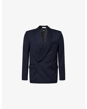 Jonathan Simkhai Coleman Shawl-Lapels Stretch-Woven Blazer - Blue