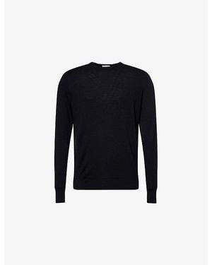 Sunspel Sun Merino Crew Neck - Blue