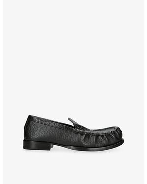 Dries Van Noten Round-Toe Leather Loafers - Black