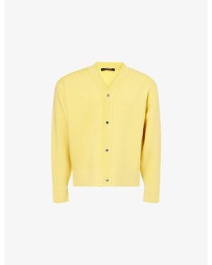 Jacquemus Doppio Knitted Merino-Wool Cardigan - Yellow