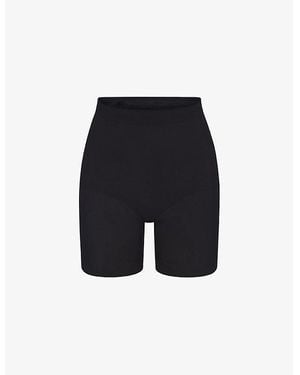 Skims Sculpt Fitted Stretch-Woven Shorts - Black