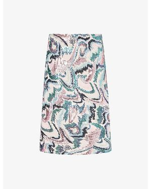 Rabanne Jupe Sequin-Embellished Woven Midi Skirt - Blue