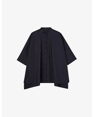 JOSEPH Congo Oversized Cotton Blouse - Blue