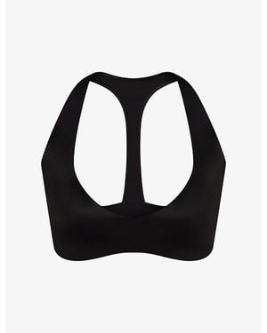 NikeSKIMS Satin Shine Plunge Sports Bra - Black