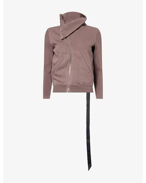 Rick Owens Mountain Zipped Cotton Sweatshirt - Pink