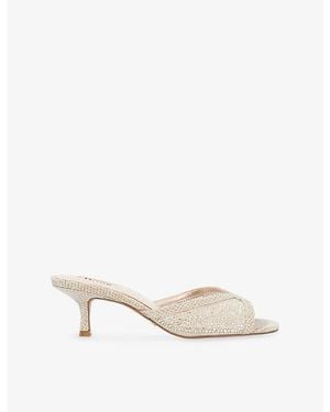 Dune Milo Woven Heeled Mules - White