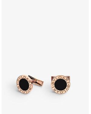 BVLGARI 18Ct Rose- And Onyx Cufflinks - White