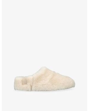 UGG Elea Fluffed Slip-On Shearling Slippers - Natural
