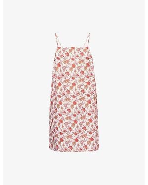 Seafolly Summer Chintz Floral-Print Linen-Blend Mini Dress - Pink