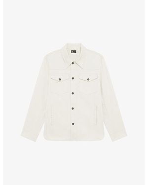 The Kooples Collared Button-Down Stretch-Cotton Shirt - White