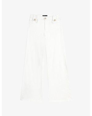 Maje Flared Mid-Rise Denim Jeans - White