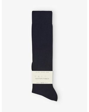 FALKE Cotton Touch Ankle-Length Stretch-Cotton Blend Socks - Blue