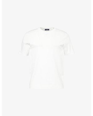 dunhill Brand-Embroidery Short-Sleeves Cotton-Jersey T-Shirt - White