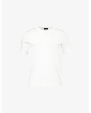 dunhill Brand-Embroidery Short-Sleeves Cotton-Jersey T-Shirt - White