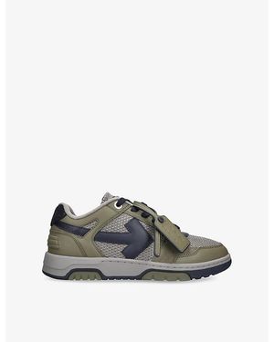 Off-White c/o Virgil Abloh Out Of Office Leather And Mesh Trainers - Grey