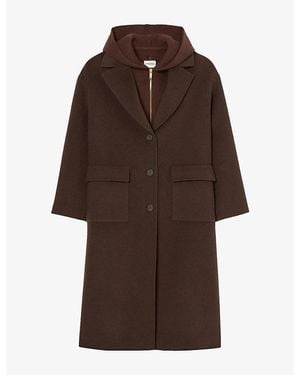 Claudie Pierlot Tailored Lapel-Collar Wool-Blend Coat - Brown