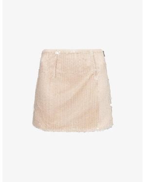Amy Lynn Clarisee Sequin Woven Mini Skirt - Natural