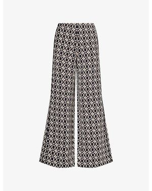 ME+EM Geometric Jacquard Stretch-Cotton Trousers - Grey