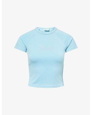 Juicy Couture Logo-Embellished Baby Modal-Blend T-Shirt - Blue