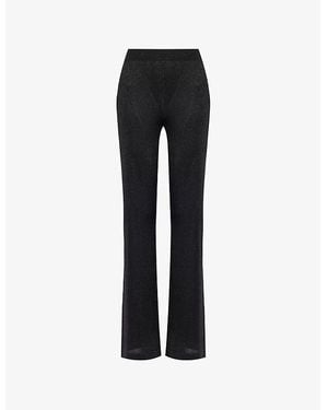 Missoni Metallic-Weave Straight-Leg High-Rise Stretch-Woven Blend Trousers - Black