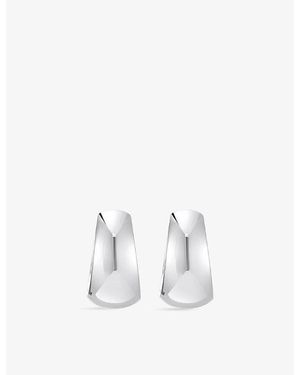 Thomas Sabo Trapezoidal Chunky 925 Sterling Hoop Earrings - White