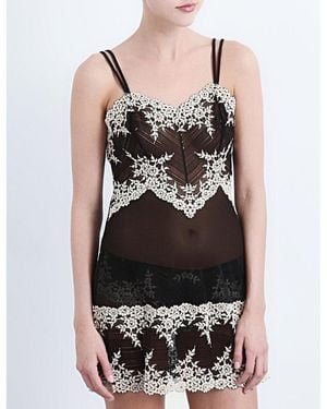 Wacoal Embrace Lace Stretch-Lace Chemise - Black