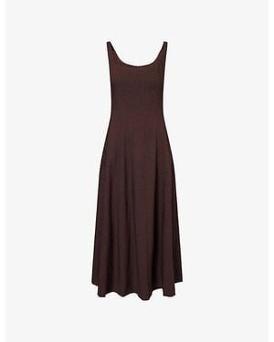 ME+EM Contour-Seamed Woven Maxi Dress - Brown