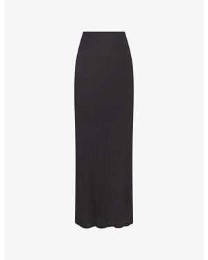 Skims Sheer Mid-Rise Stretch-Modal Maxi Skirt - Black
