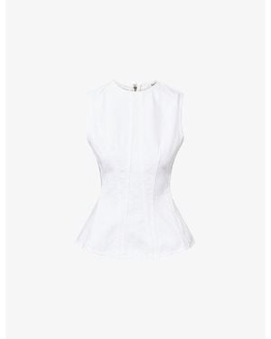 Agolde Corbin Peplum Denim Top - White