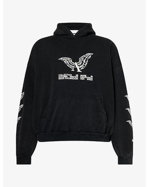 ALEXANDER DIGENOVA Showroom Graphic-Print Cotton Hoody - Black