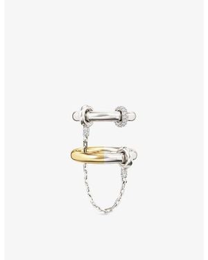 Iphoria Hookup 18Ct Vermeil And 0.56Ct Topaz Chain Ring - Metallic