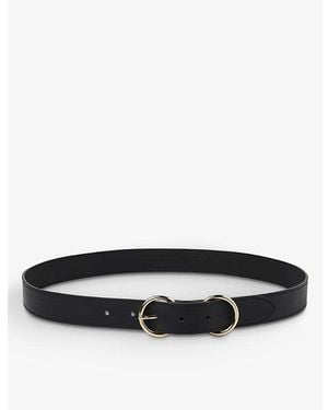 Whistles Double-Ring Leather Belt - Black
